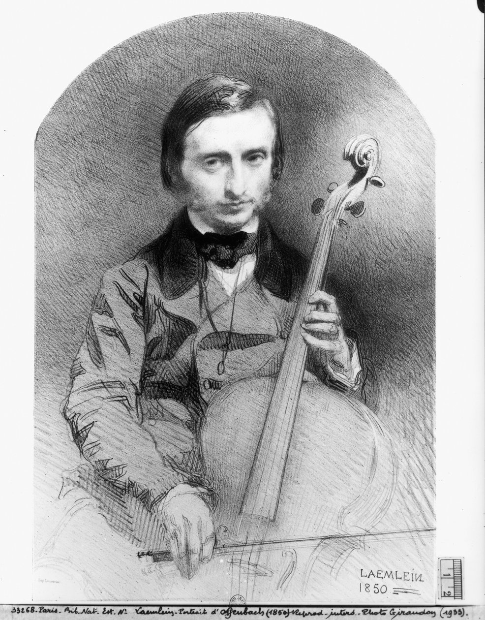 Portræt af Jacques Offenbach (1819-80) 1850 af Alexandre Laemlein
