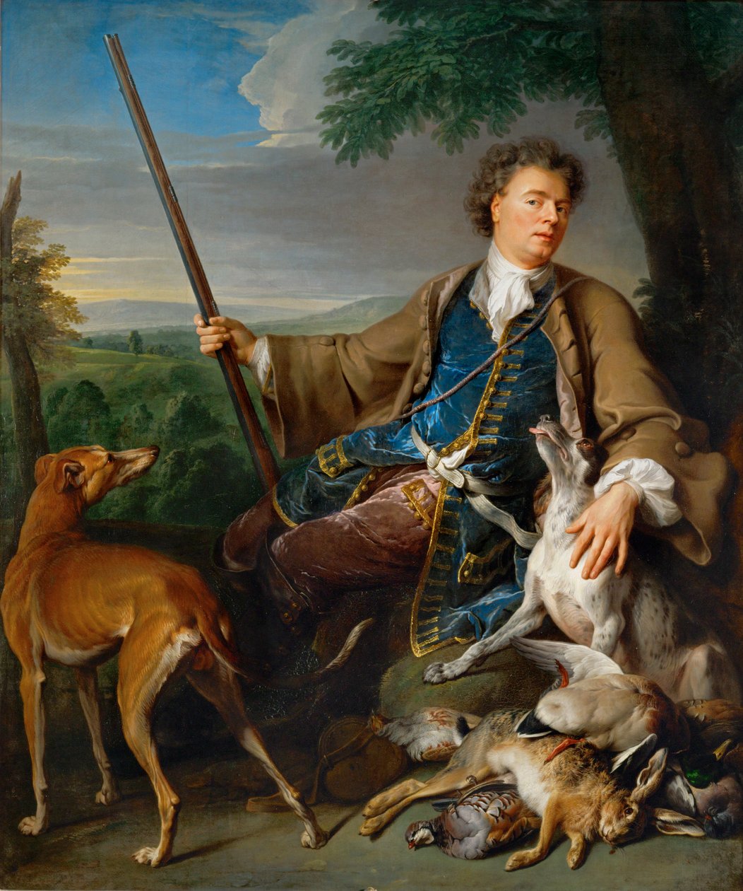 Portræt af kunstneren som jæger, ca. 1699 (maleri på lærred) af Alexandre Francois Desportes