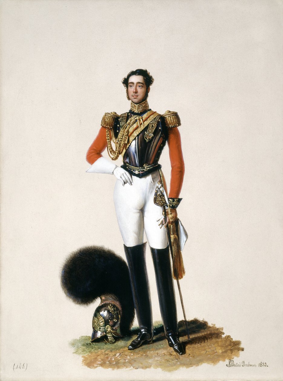 Løjtnant Thomas Myddleton Biddulph (1809-78) 1. livgarde, 1833 (olie på mølleboard) af Alexandre-Jean Dubois Drahonet