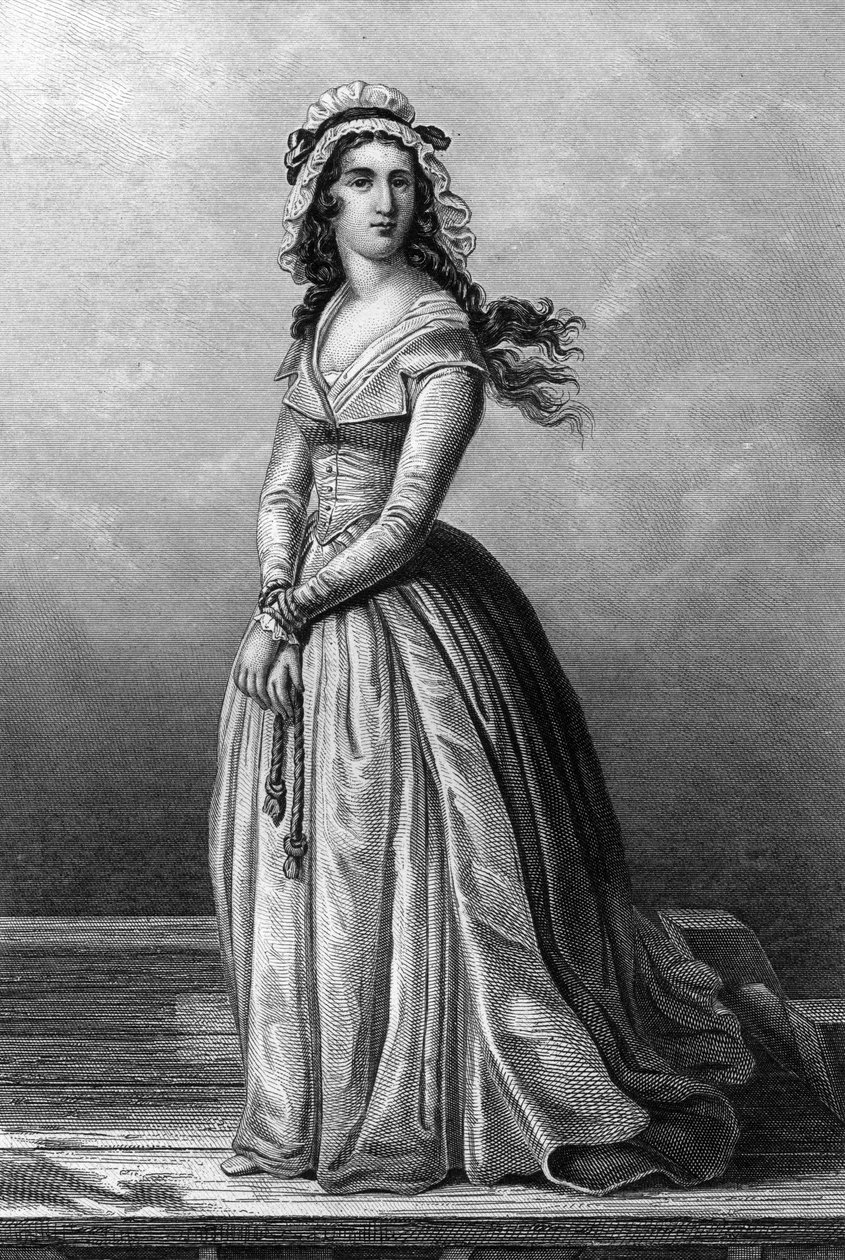 Charlotte Corday (1768-1793) Girondist under den franske revolution, hun myrdede Jean Paul Marat den 13. juli af Alexandre (after) Lacauchie