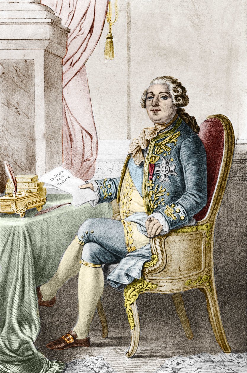 Portræt af Louis XVI (1754-1793), konge af Frankrig. af Alexandre (after) Lacauchie