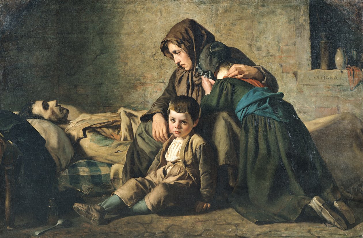 The Death of the Pauper (olie på lærred) af Alexandre Antigna