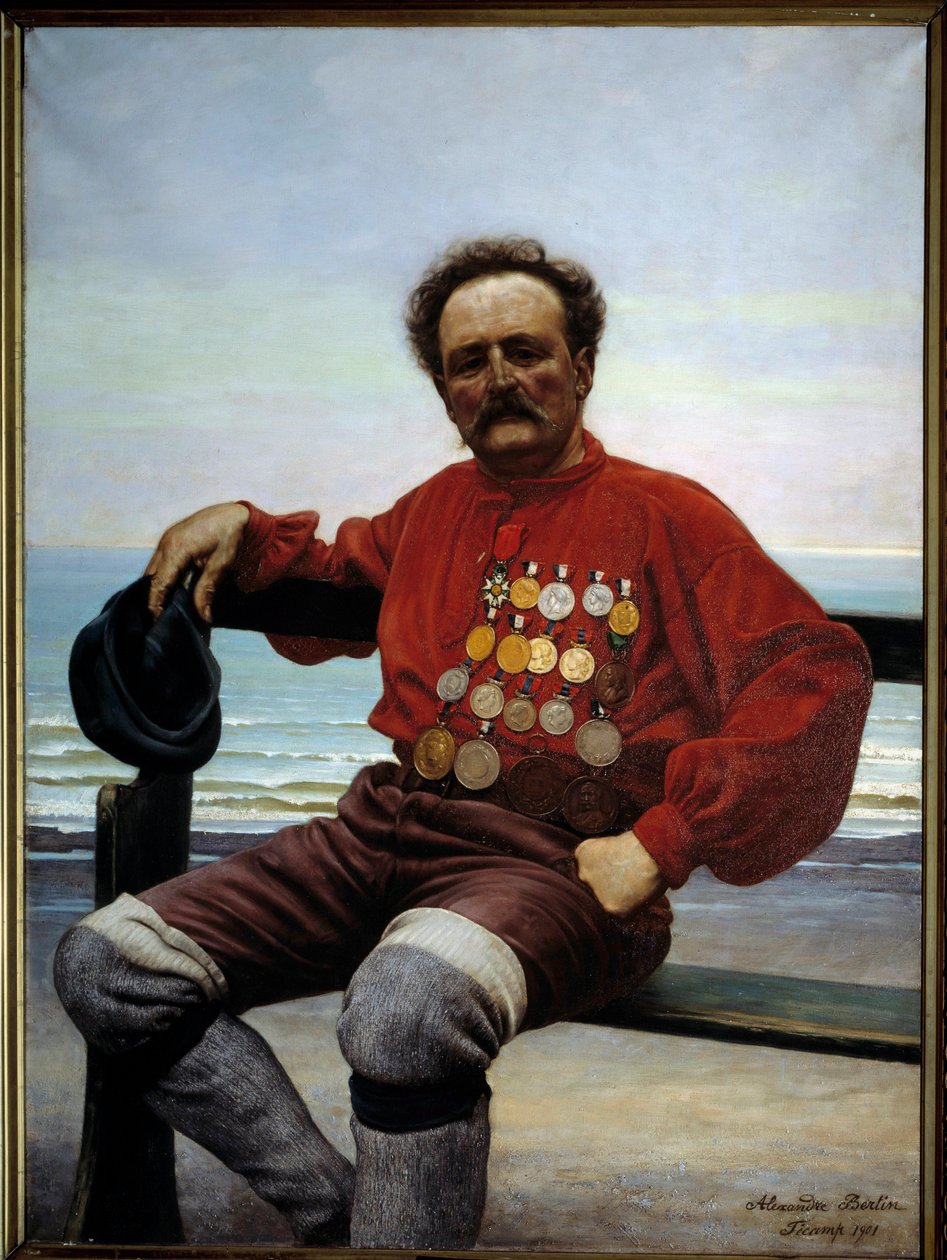 Portræt af redningsmanden Onesime Frebourg (1853-1923) Maleri af Alexander Bertin (? -1930) 1901 Fecamp, Newfoundland Museum af Alexandre Bertin
