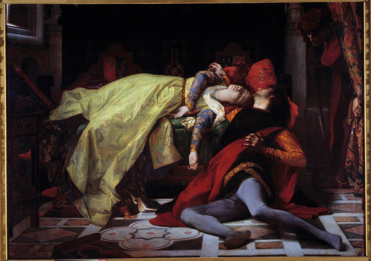 Francesca de Rimini og Paolo Malatestas død (1284). Maleri af Alexandre Cabanel (1823-1889) af Alexandre Cabanel