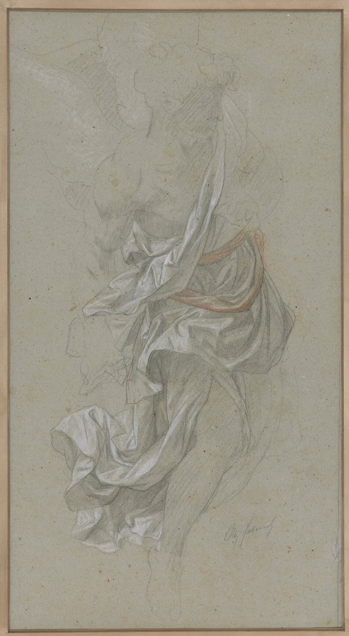 Draperistudie til en engel, der går til Gud Faderen, i Le Paradis Perdu (Paradise Lost) af Alexandre Cabanel