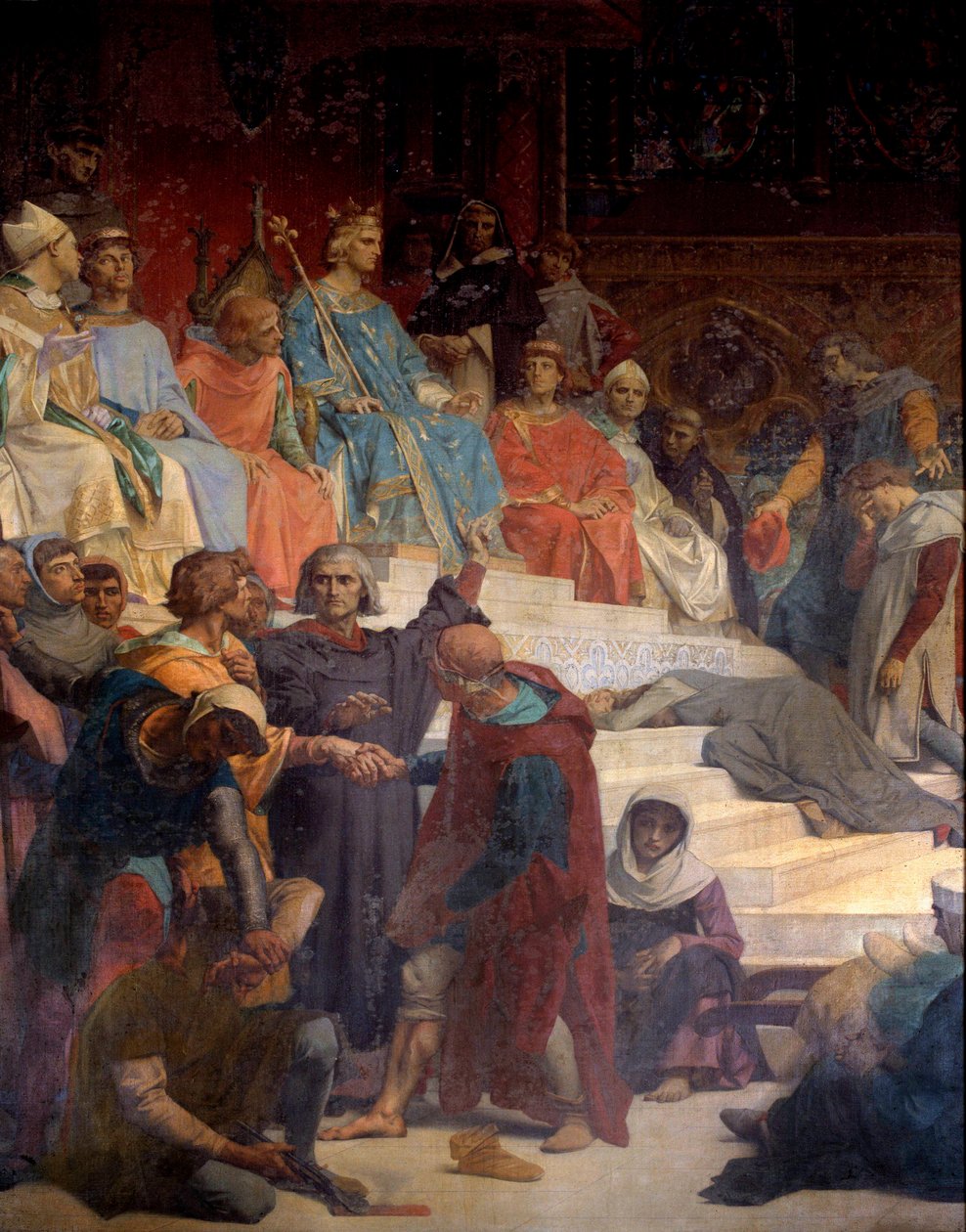 Kong Louis IX (Saint Louis) (1214-1270) yder retfærdighed Maleri af Alexandre Cabanel (1823-1889) 1800-tallets Paris, Pantheon af Alexandre Cabanel