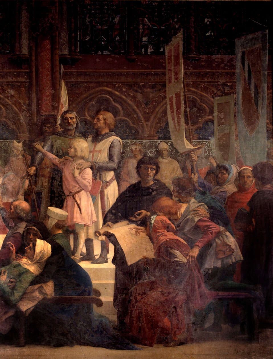 Kong Louis IX sagde, at Saint Louis (1214-1270) yder retfærdighed Maleri af Alexandre Cabanel (1823-1889) 1800-tallets Paris, Pantheon af Alexandre Cabanel