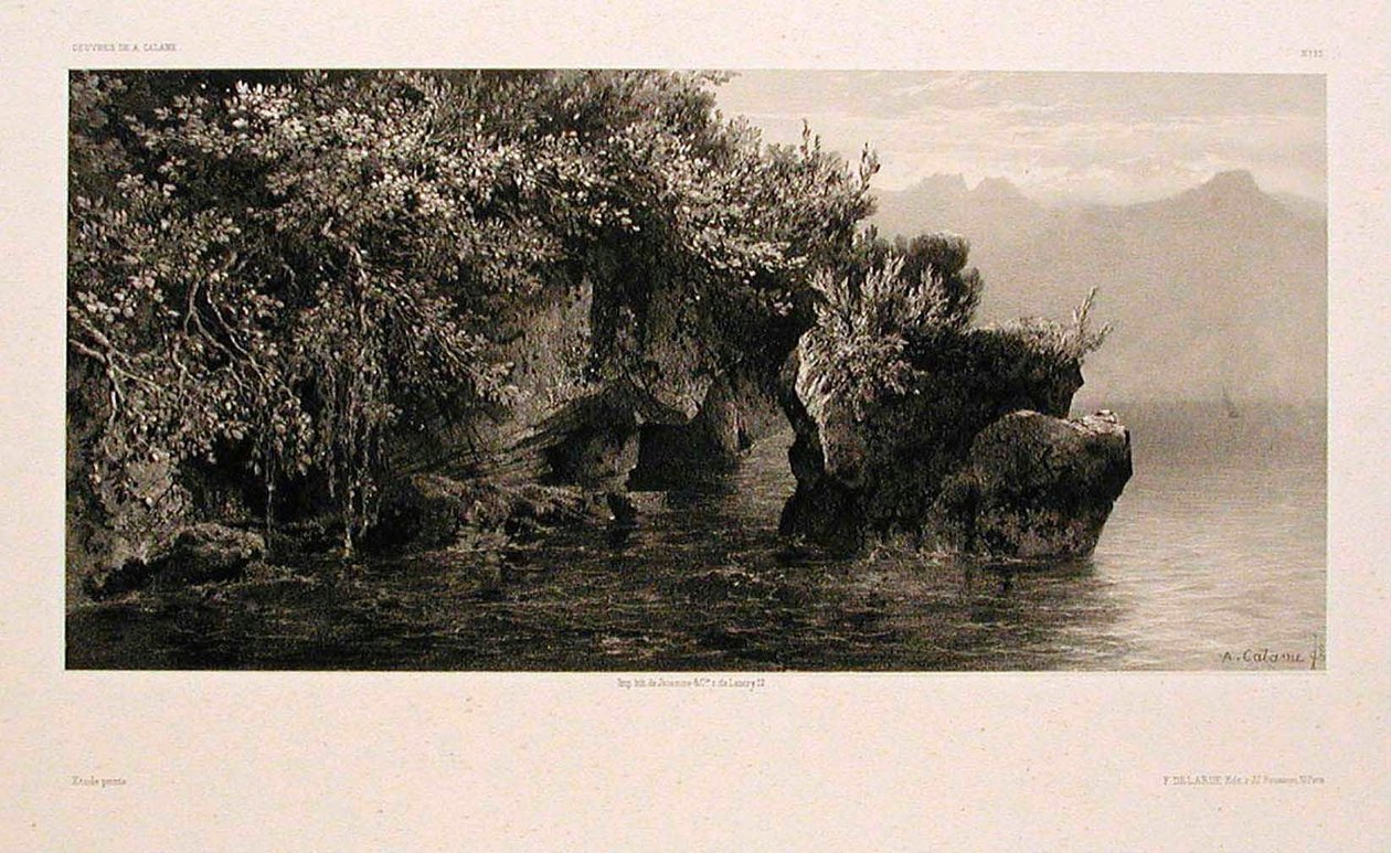 Ved bredden af Genèvesøen af Alexandre Calame