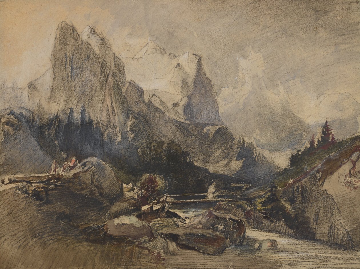 Wetterhorn i Berner Oberland af Alexandre Calame