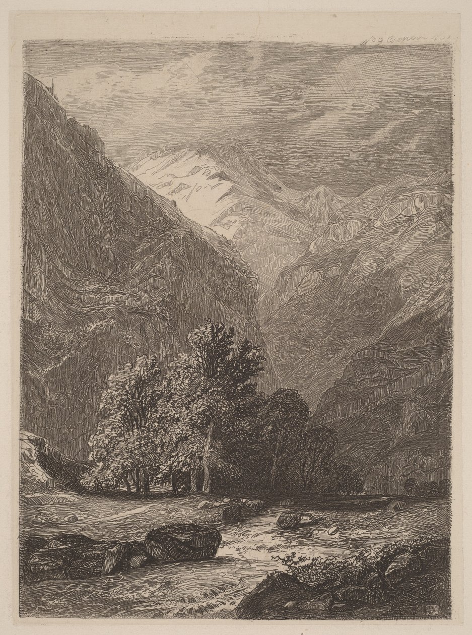 Bjergbæk af Alexandre Calame