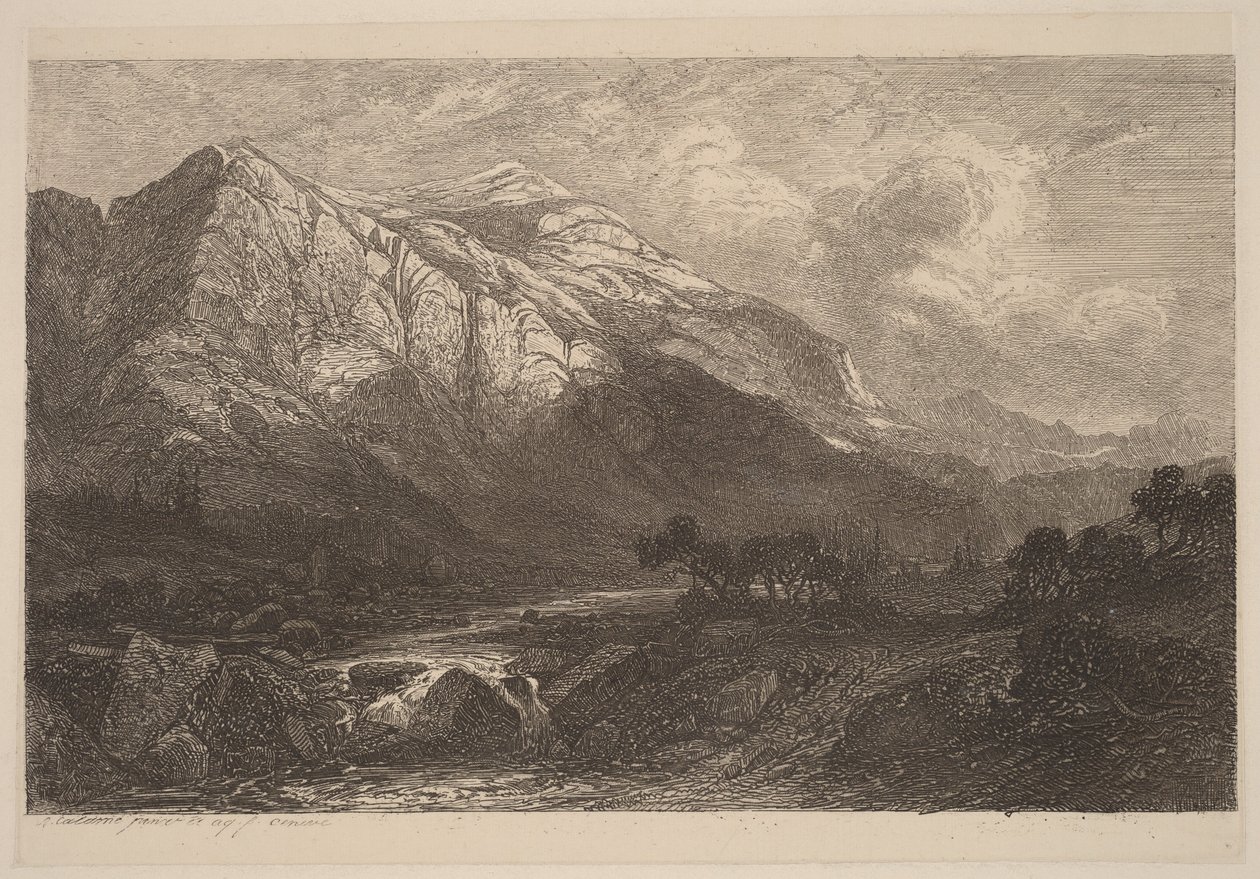 Bjergbæk af Alexandre Calame