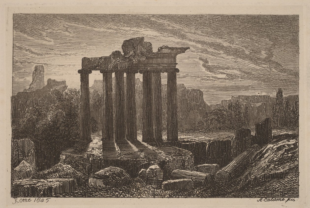 Romerske ruiner af Alexandre Calame