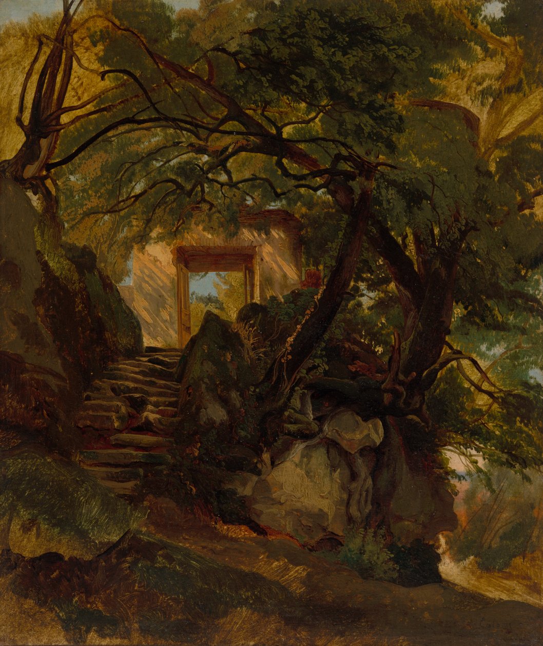 Trappe i parken Villa Chigi di Ariccia af Alexandre Calame