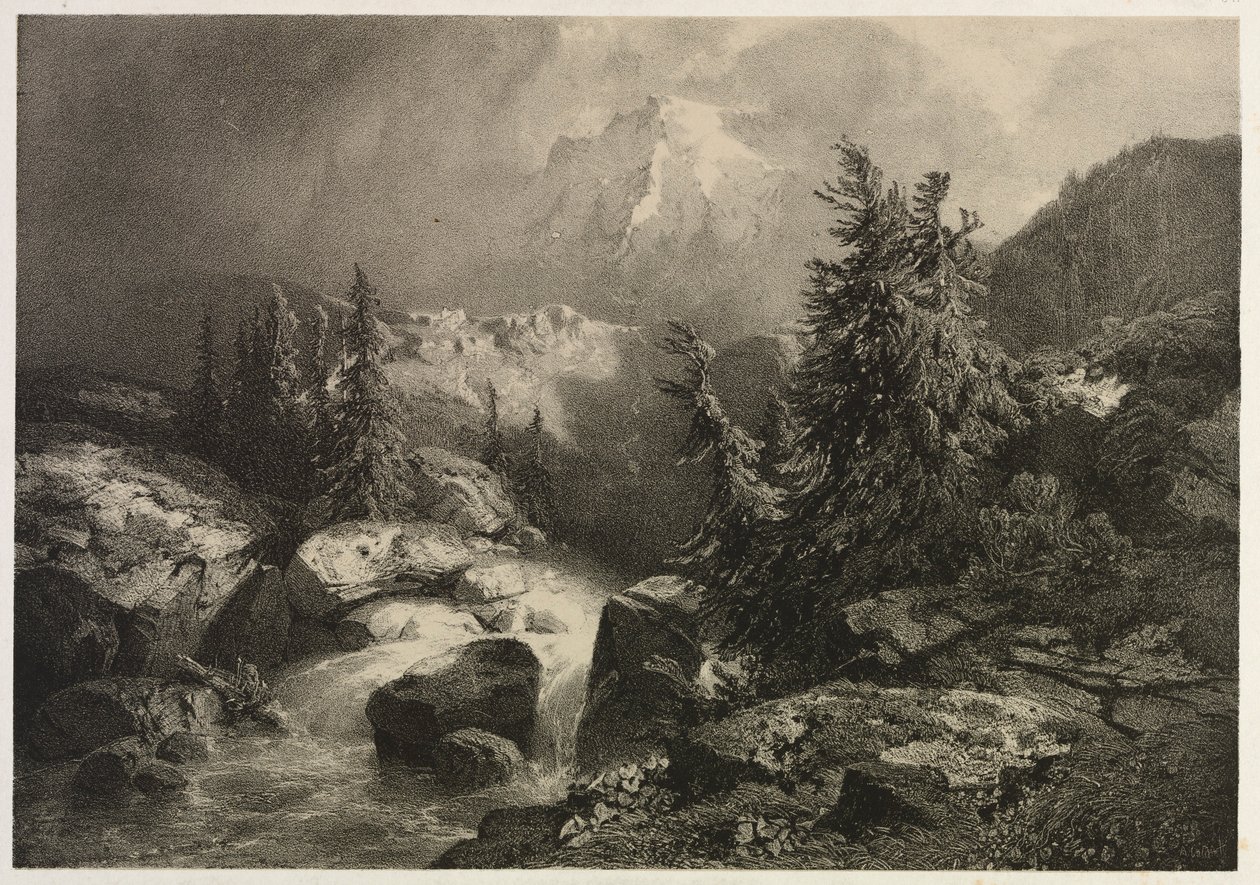 Storm i Alperne. af Alexandre Calame