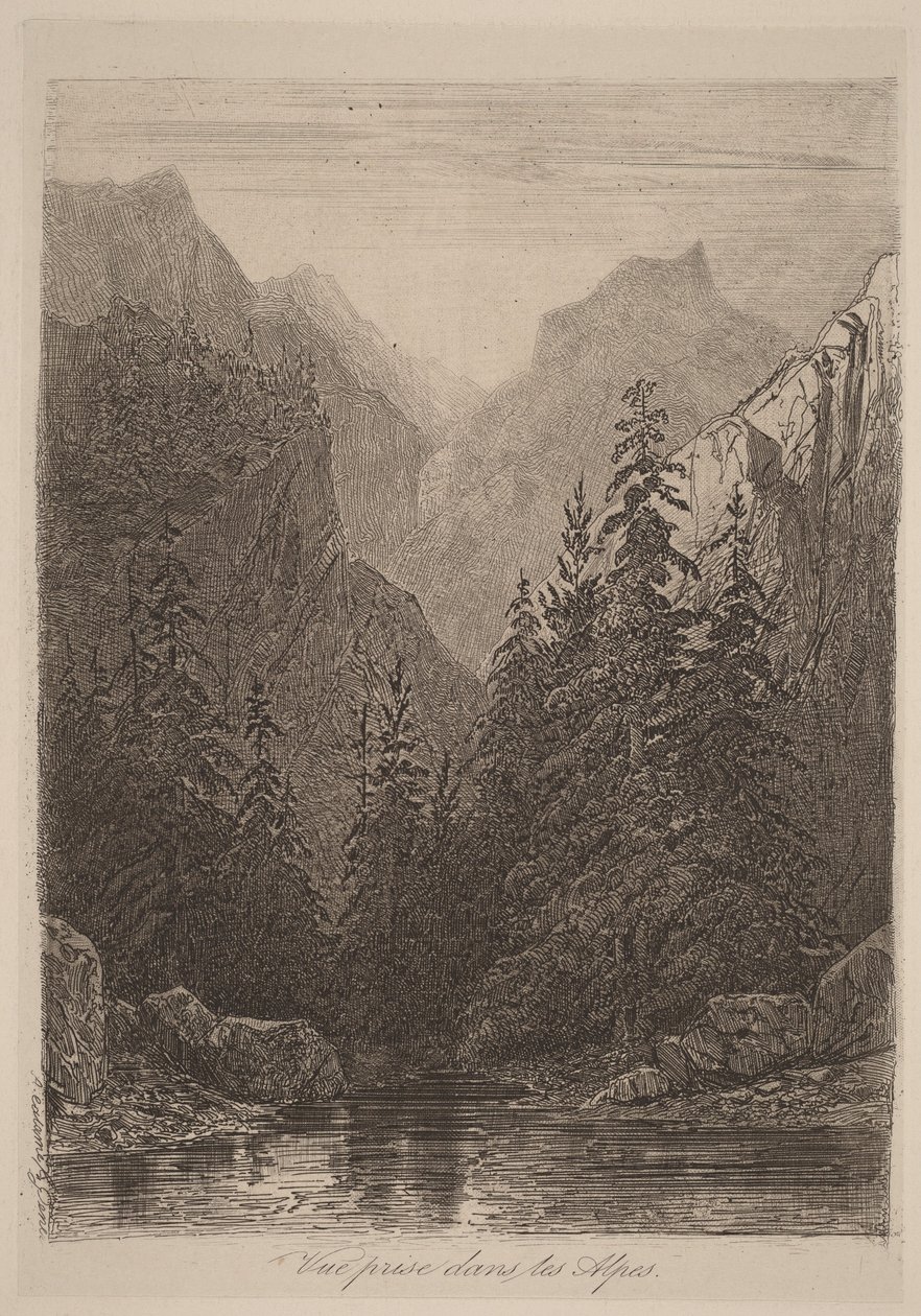 Udsigt i Alperne af Alexandre Calame