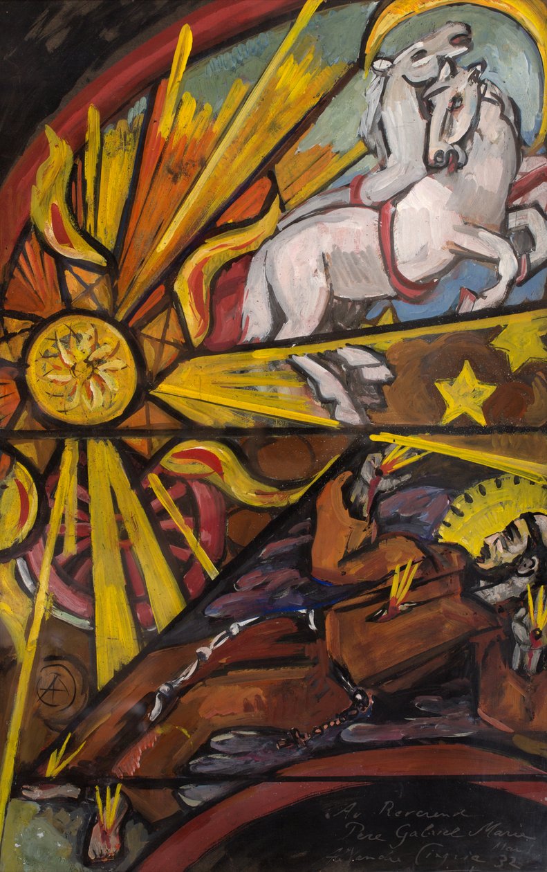 Saint-Mauricen lasimaalausprojekti, n. 1930-32 (guassi paperille) af Alexandre Cingria