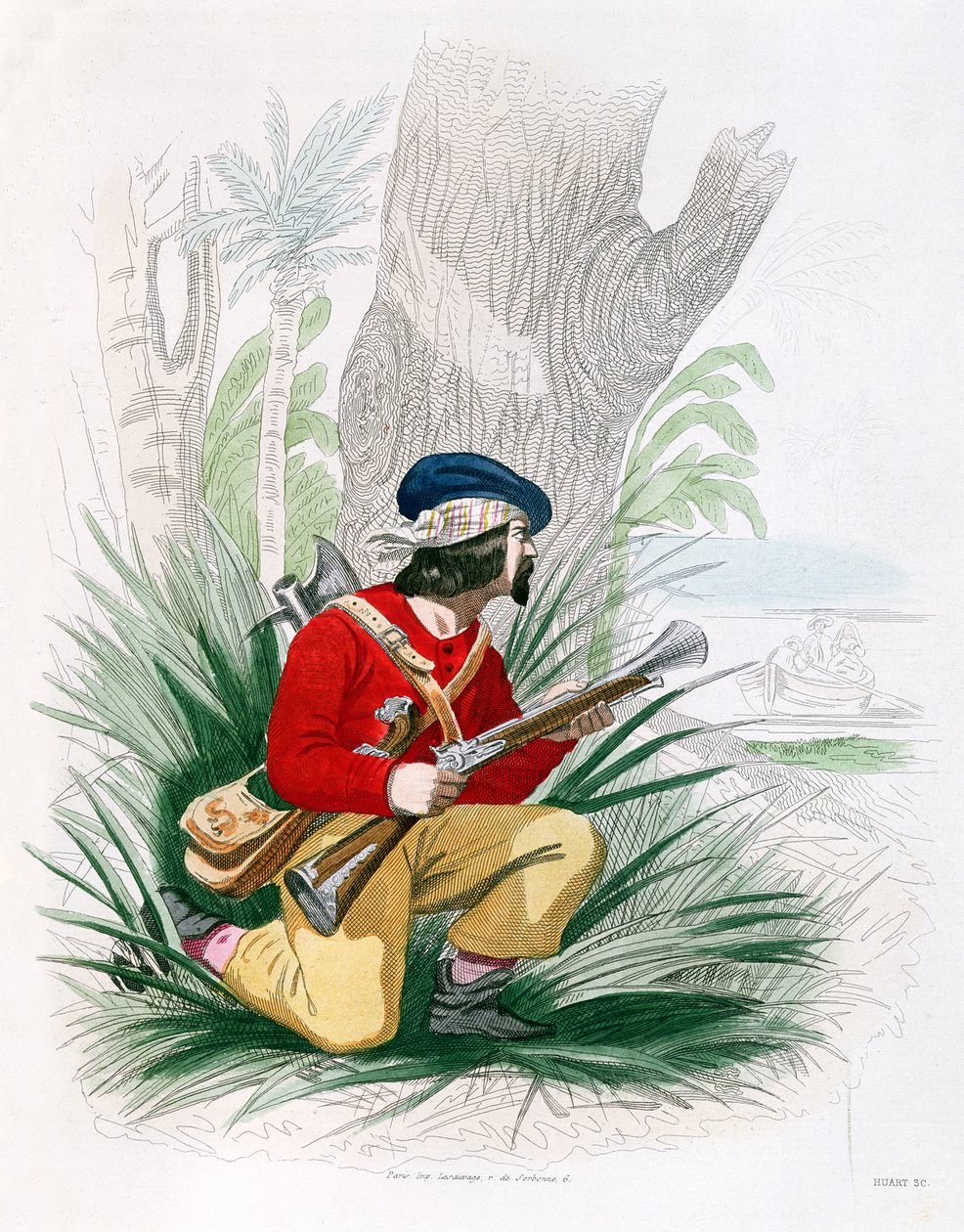 Sørøveren, fra "Histoire des Pirates" af P. Christian, graveret af Huart, 1852 af Alexandre Debelle