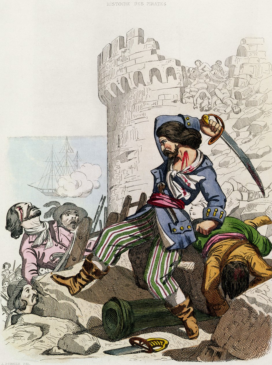 Chevalier de Gramont, fra "Histoire des Pirates" af P. Christian, graveret af A. Catel, 1852 af Alexandre Debelle