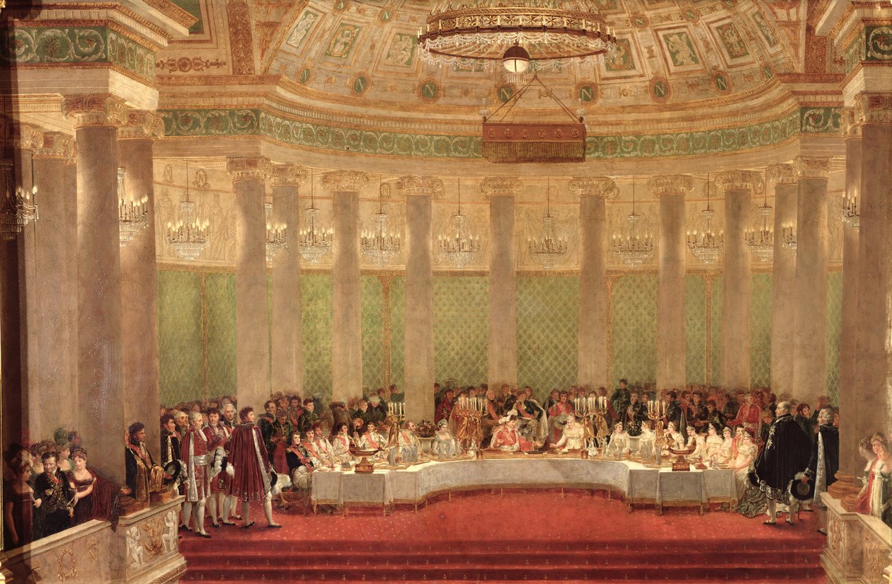 Bryllupsbanketten for Napoleon Bonaparte (1769-1821) og Marie-Louise de Habsbourg-Lorraine (1791-1847) 1810 af Alexandre Dufay