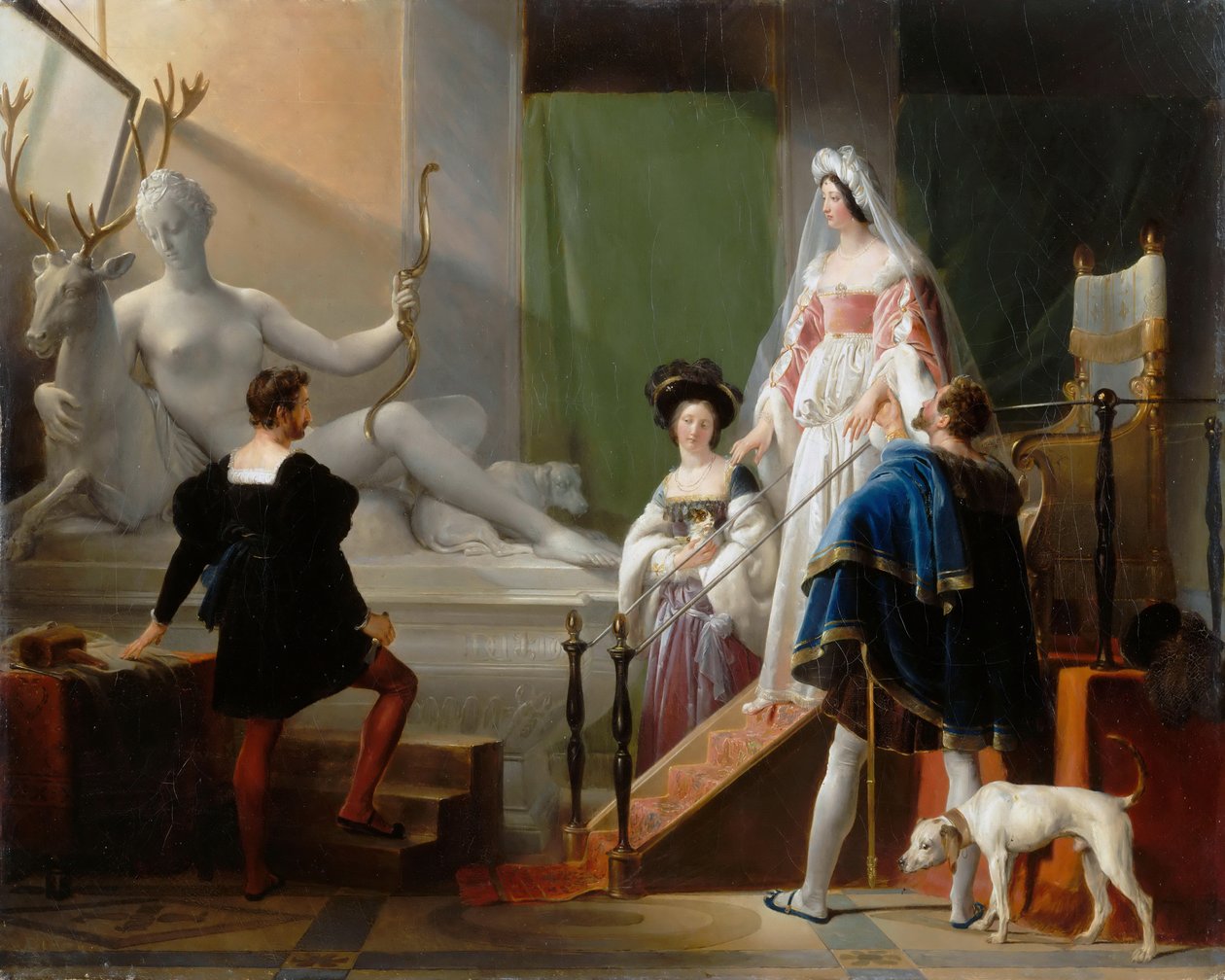 Diane de Poitiers på besøg hos Jean Goujon af Alexandre Evariste Fragonard