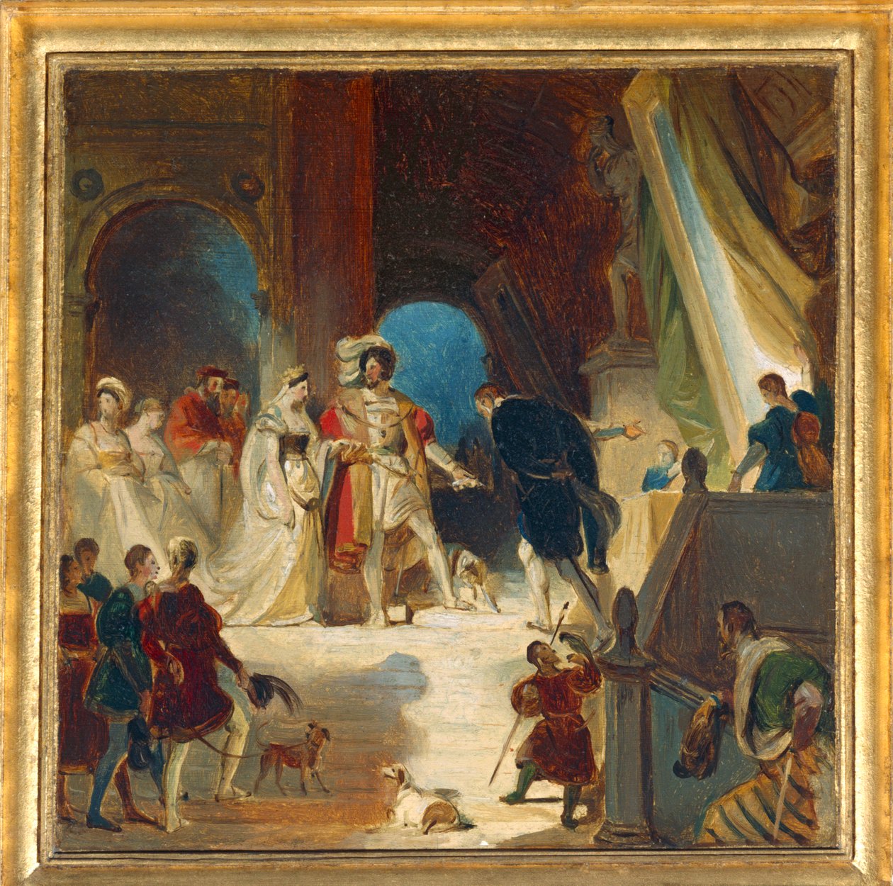 François I og hans hof modtog værker fra Italien af Primaticcio ... af Alexandre Evariste Fragonard