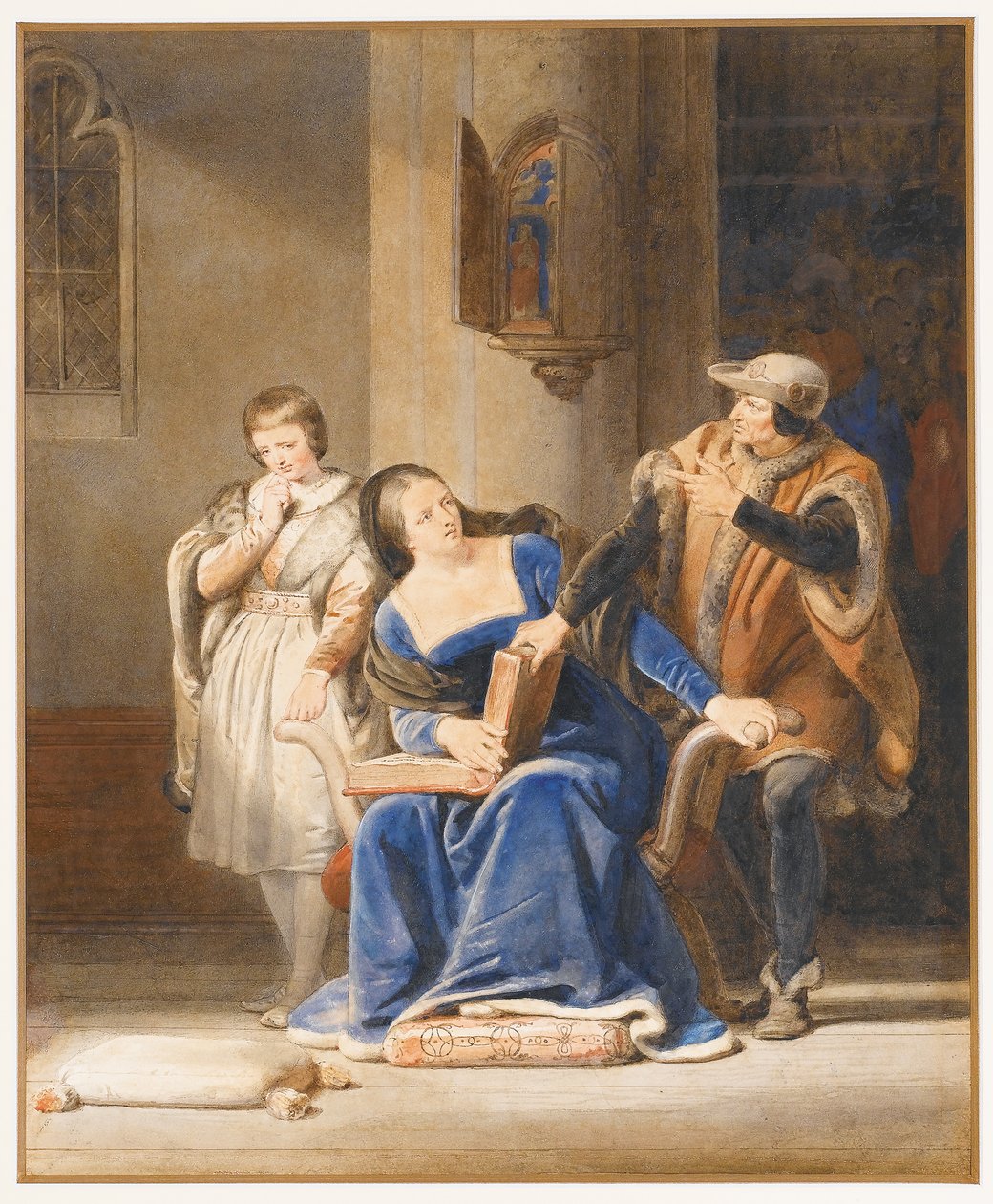 Louis XI fører tilsyn med dauphinens uddannelse af Alexandre Evariste Fragonard