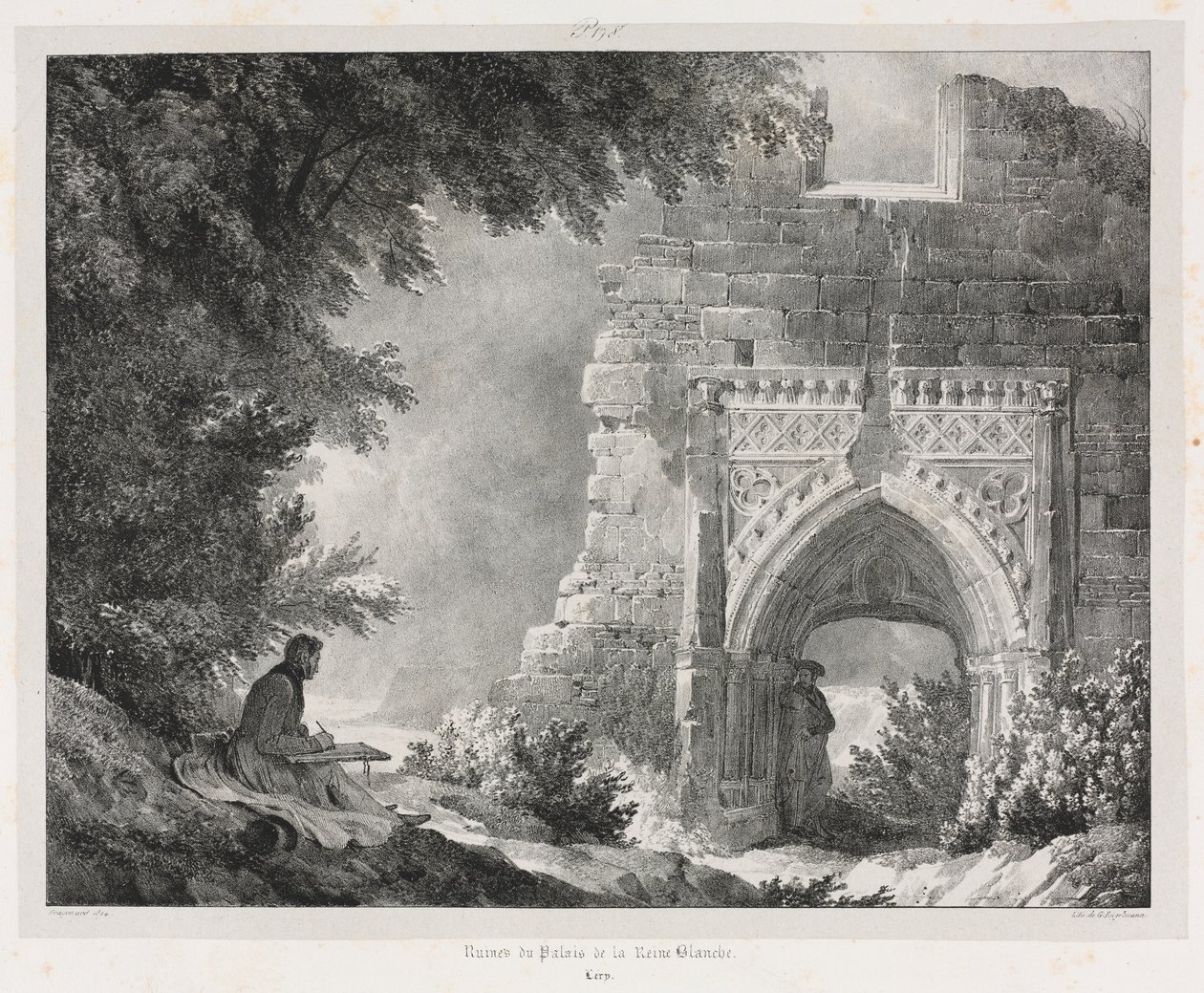 Maleriske og romantiske rejser i det gamle Frankrig: Ruinerne af den hvide dronnings palads af Alexandre Evariste Fragonard