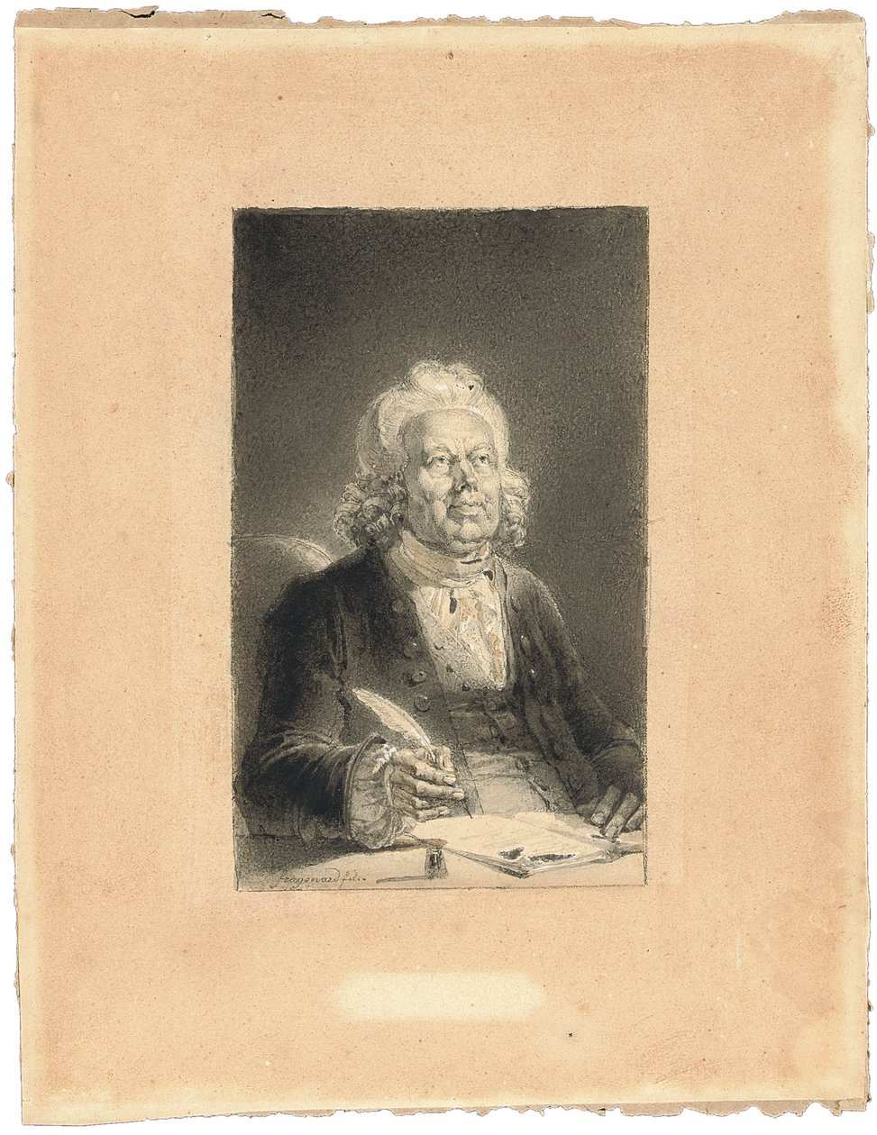 Portræt af Philippe Néricault Destouches af Alexandre Evariste Fragonard