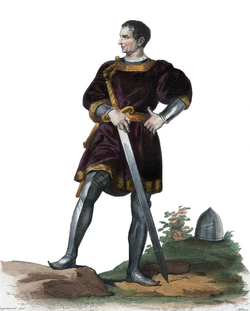 Portræt af Olivier V af Clisson (1336-1407), fransk konstabel. illustration fra ""Den franske Plutarch"" af Edmond Mennechet af Alexandre Evariste Fragonard