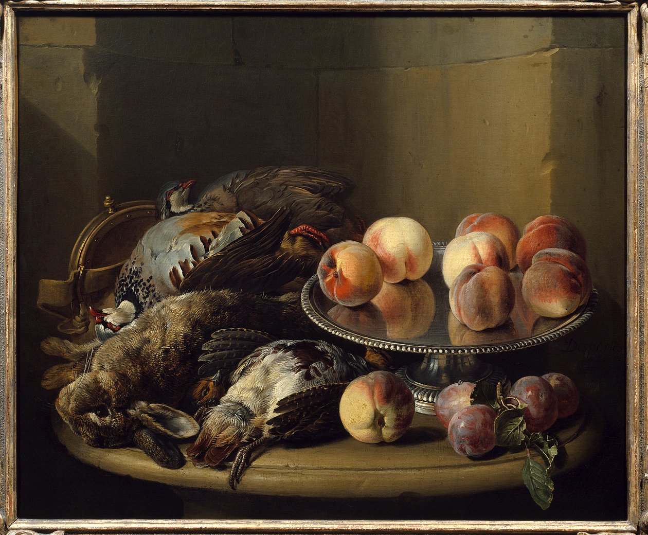 Stilleben, spil og nåle maleri af Francois Desportes (1661-1743) Paris fra det 18. århundrede, dekorativ kunst af Alexandre Francois Desportes