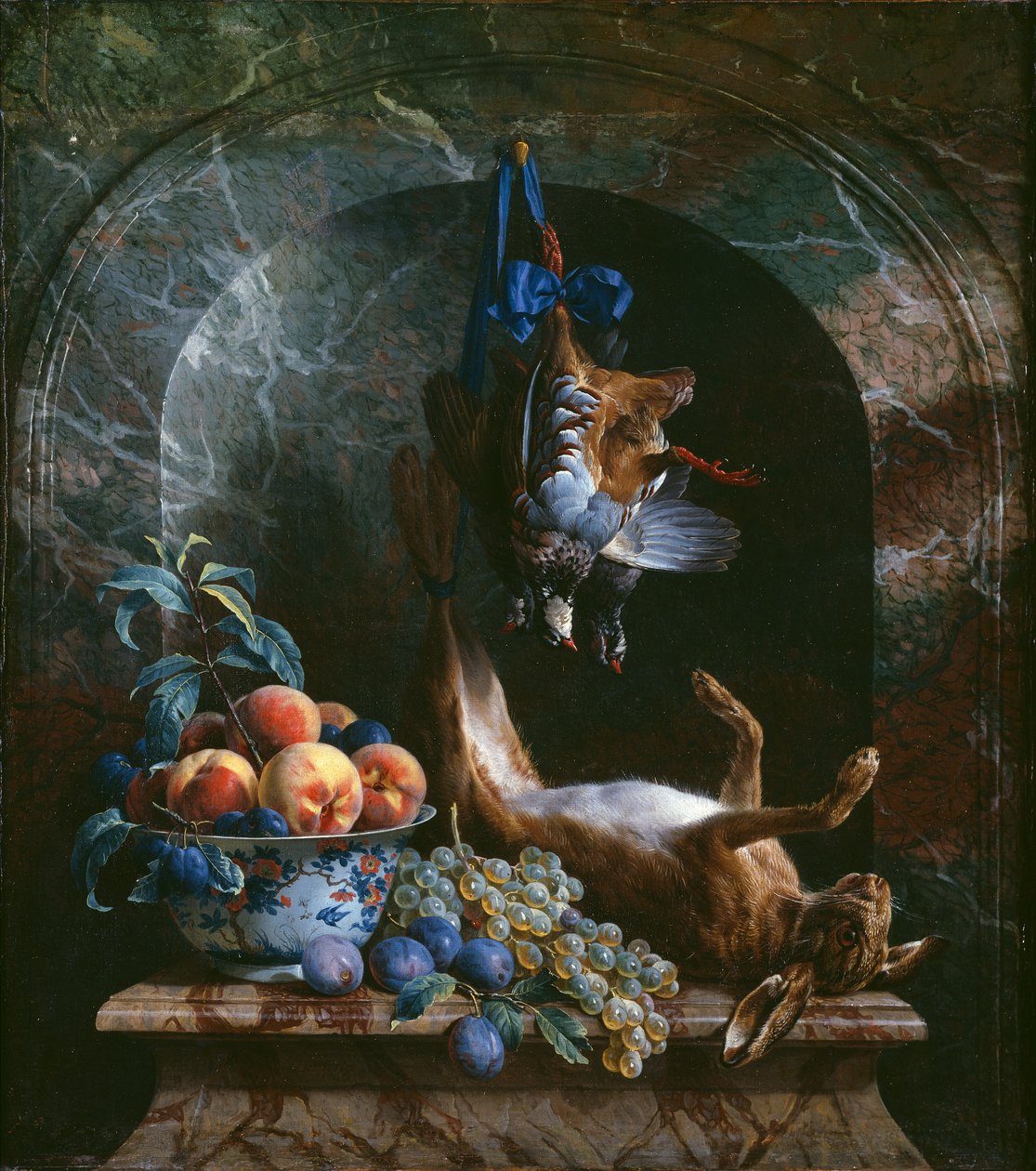 Stilleben med dødt spil i en marmorniche, 1706 af Alexandre Francois Desportes