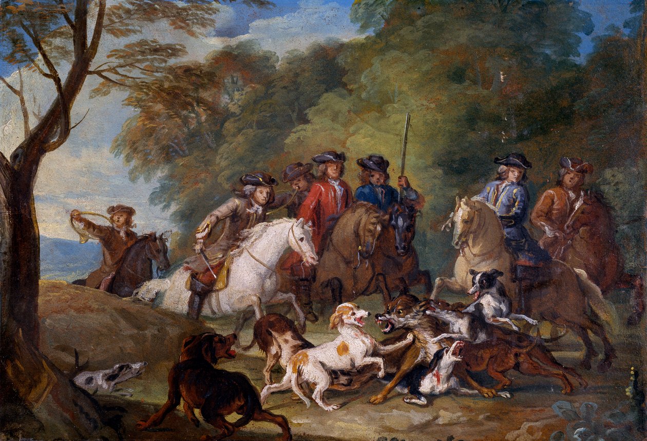 Studie til Ulvejagten af Alexandre Francois Desportes