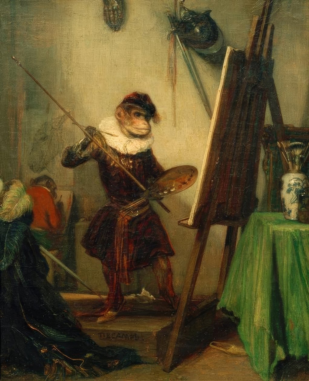 Abe som maler af Alexandre Gabriel Decamps