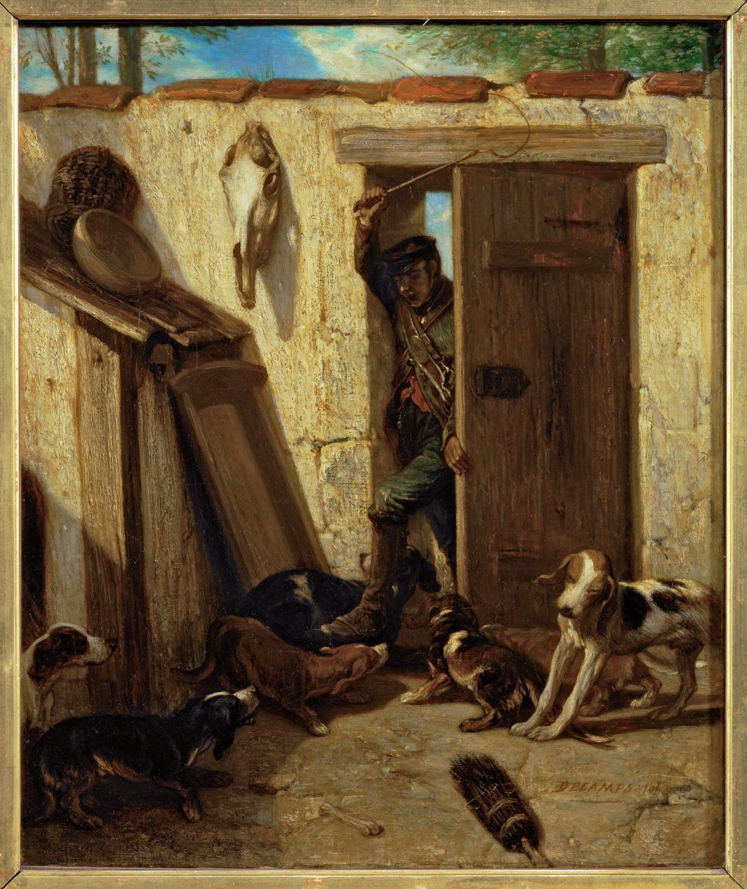 La cour des chiens - kennelen ... af Alexandre Gabriel Decamps