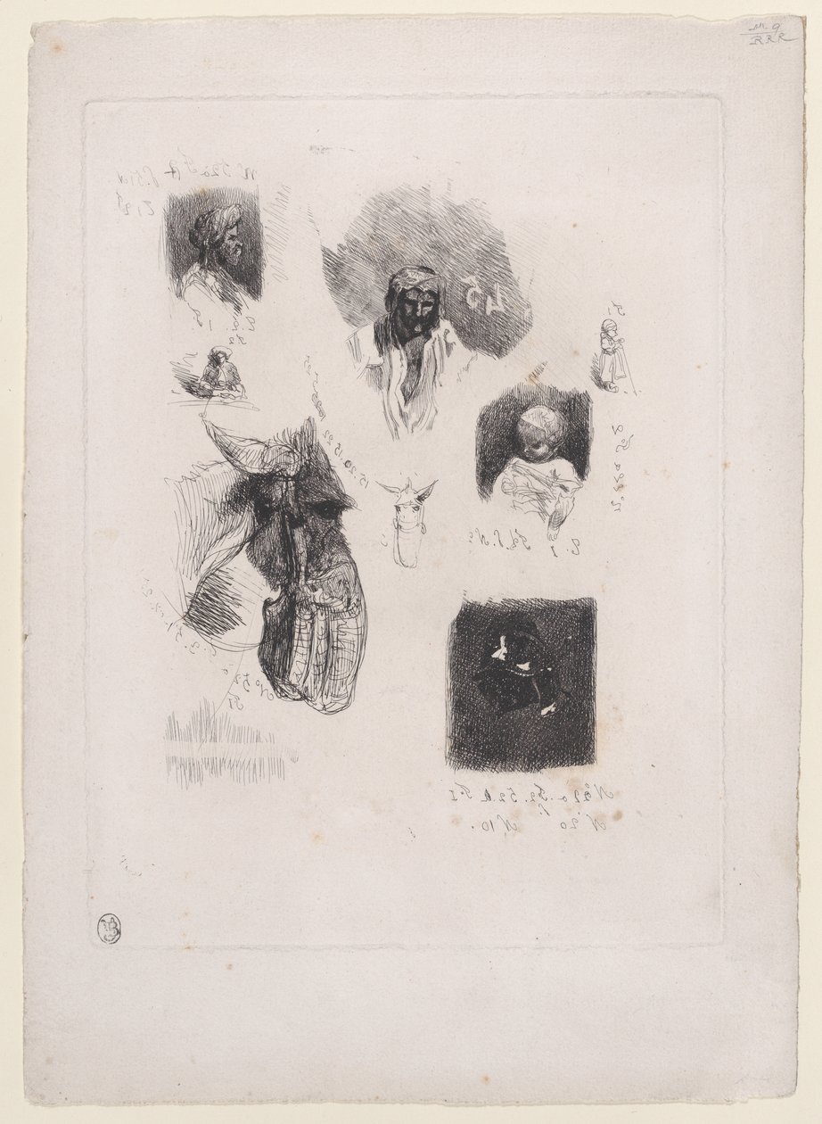 Skitseblad, 1833-38. af Alexandre Gabriel Decamps