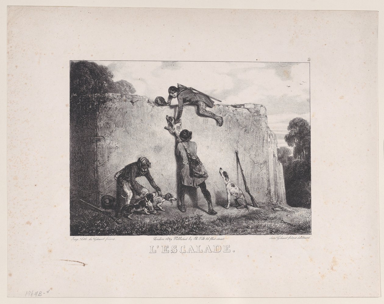 The Climb, fra serien Hunting Scenes, 1829. af Alexandre Gabriel Decamps