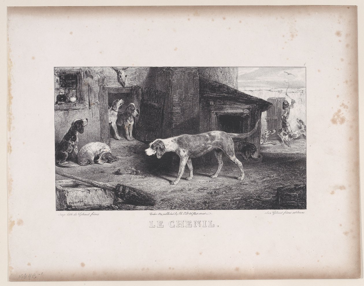 The Kennel, fra serien Hunting Scenes, 1829. af Alexandre Gabriel Decamps