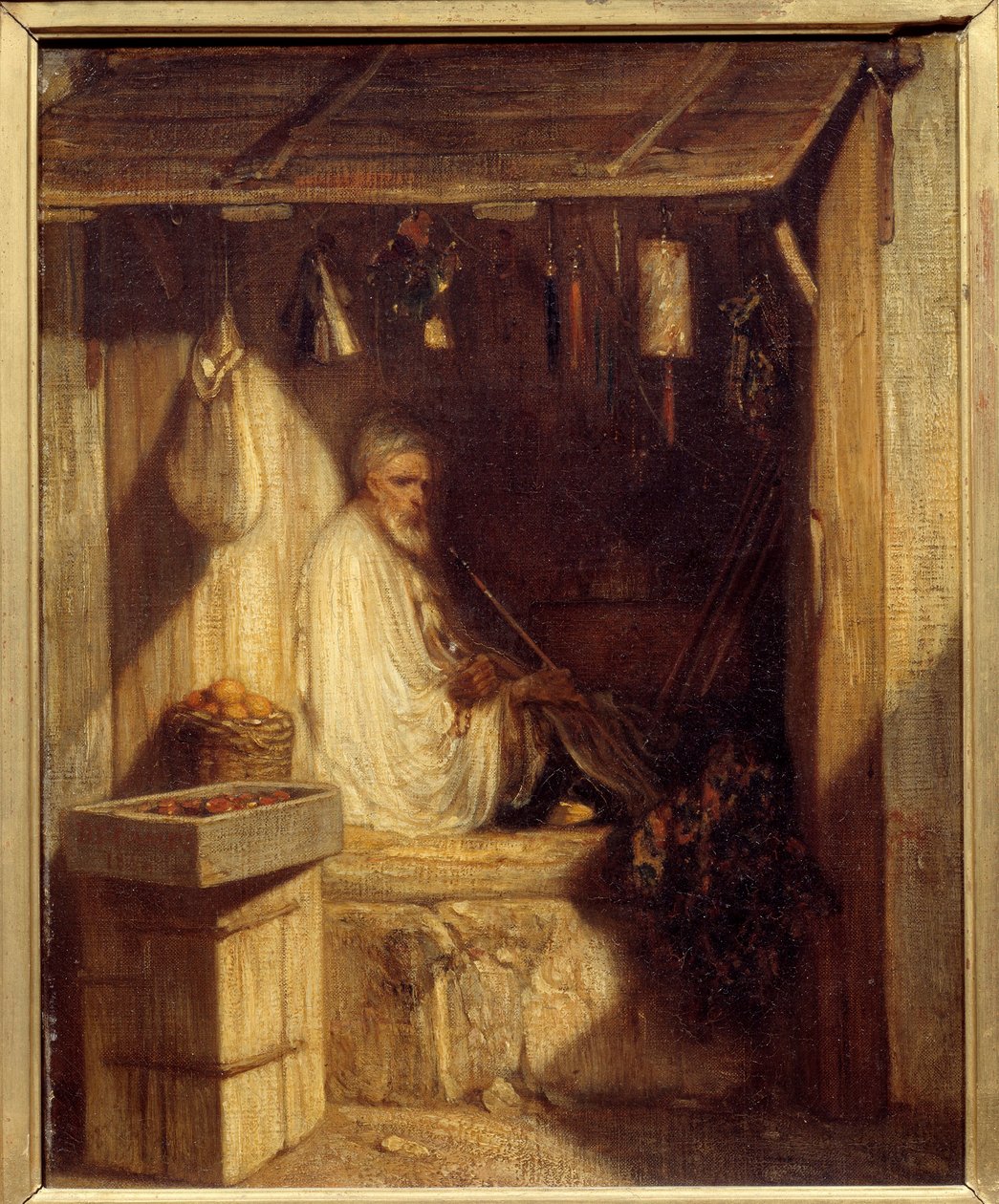 Tyrkisk købmand ryger i sin butik Maleri af Alexandre Gabriel Decamps (1803-1860) 1844 Søn. 0,36x0,28 m Paris, musee d
