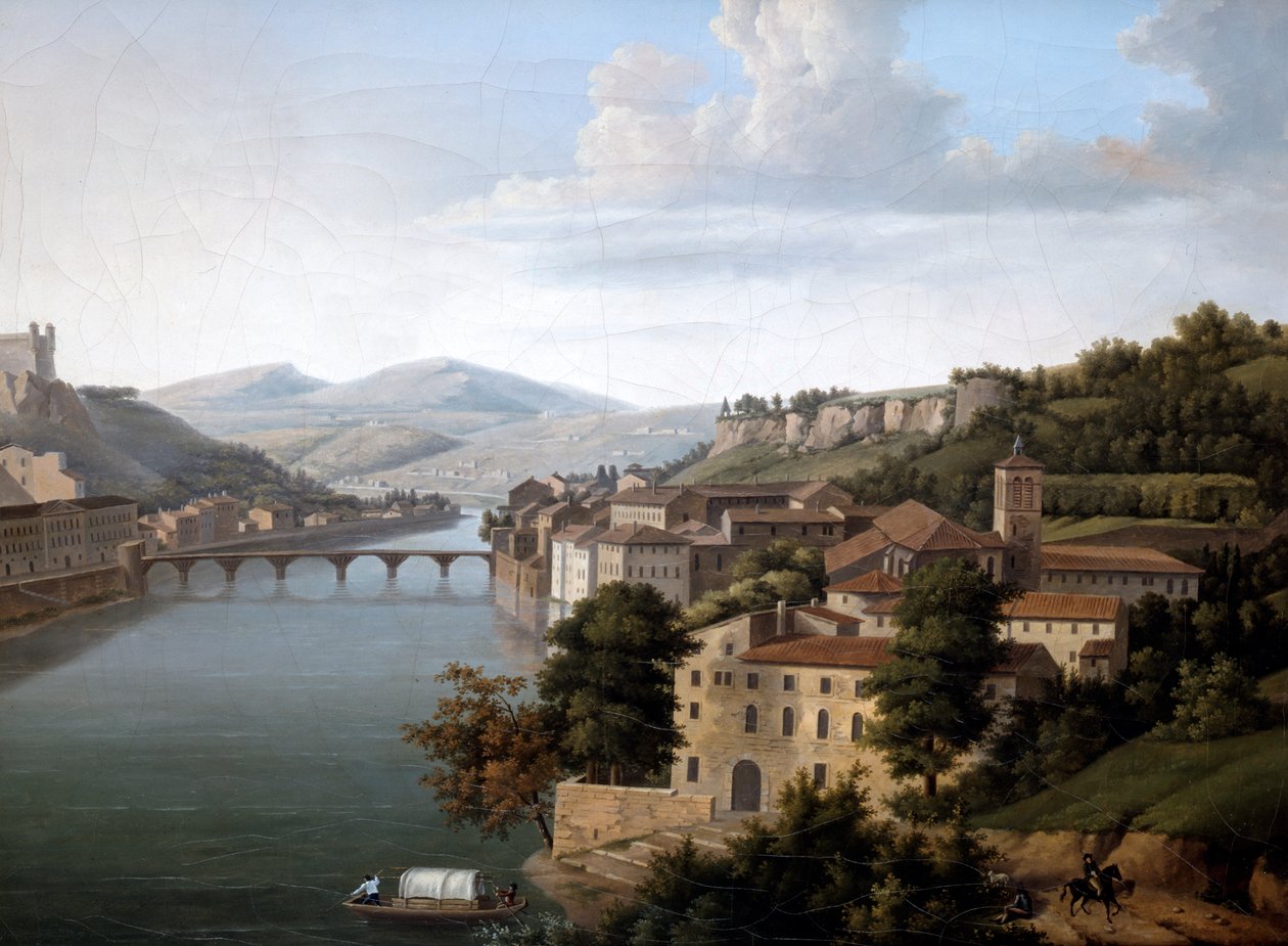 Udsigt over Rhone. c1777-1840 af Alexandre Haycinthe Dunouy