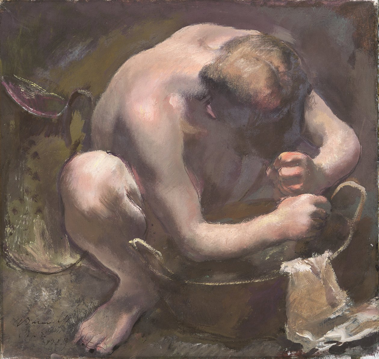 Model Washing her Hair, 1929 (tempera på lærred) af Alexandre Jacovleff