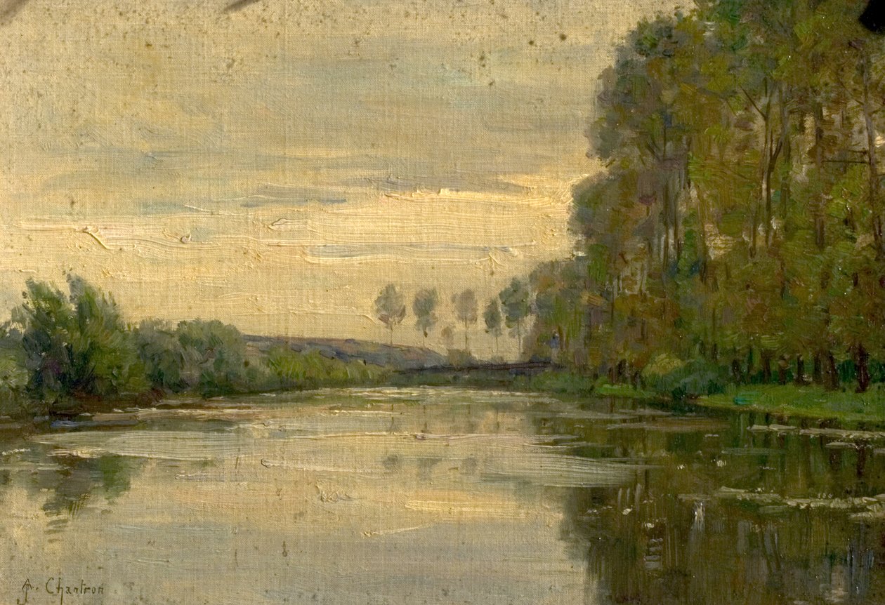 Flodscene, Lower Loire, Frankrig af Alexandre Jacques Chantron