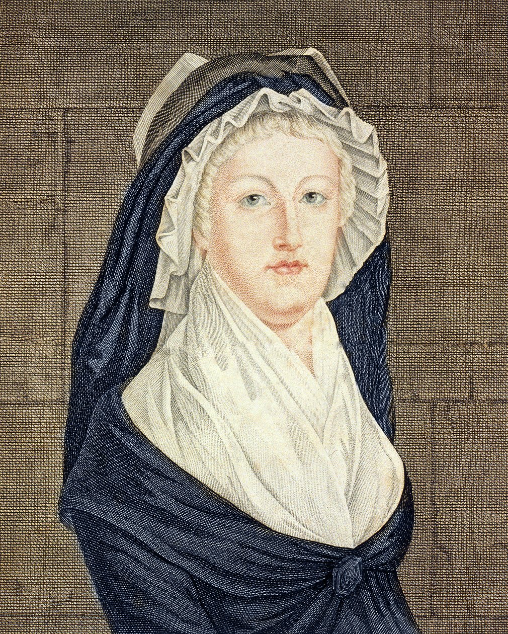 Marie Antoinette (1755-93) ved portneren, efter et maleri af Alexandre Kucharski (1741-1819) - Portræt af dronning Marie Antoinette (1755-1793) ved Concierge-gravering efter maleriet af Alexandre Kucharski (1741-1819) af Alexandre Kucharski