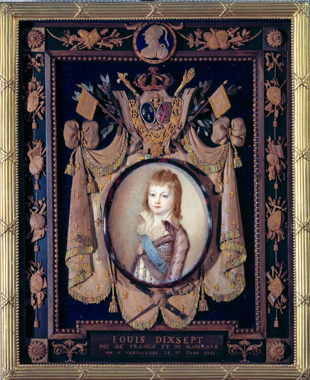 Portræt af delfinen Ludvig XVII (1785-1795). Miniaturemaleri på elfenben af Alexander Kucharski (1741-1819) af Alexandre Kucharski
