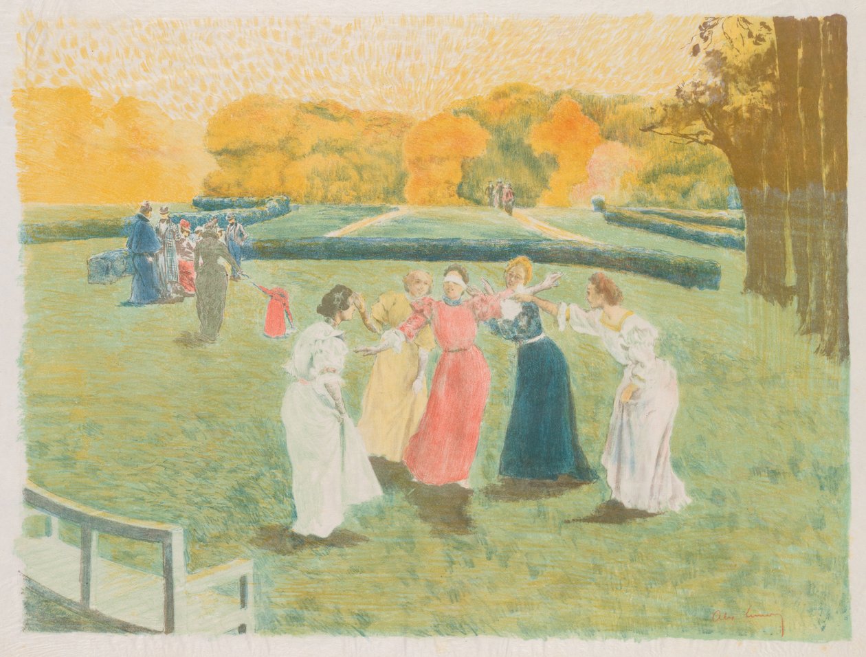 The Colin-Maillard, 1897. af Alexandre Lunois