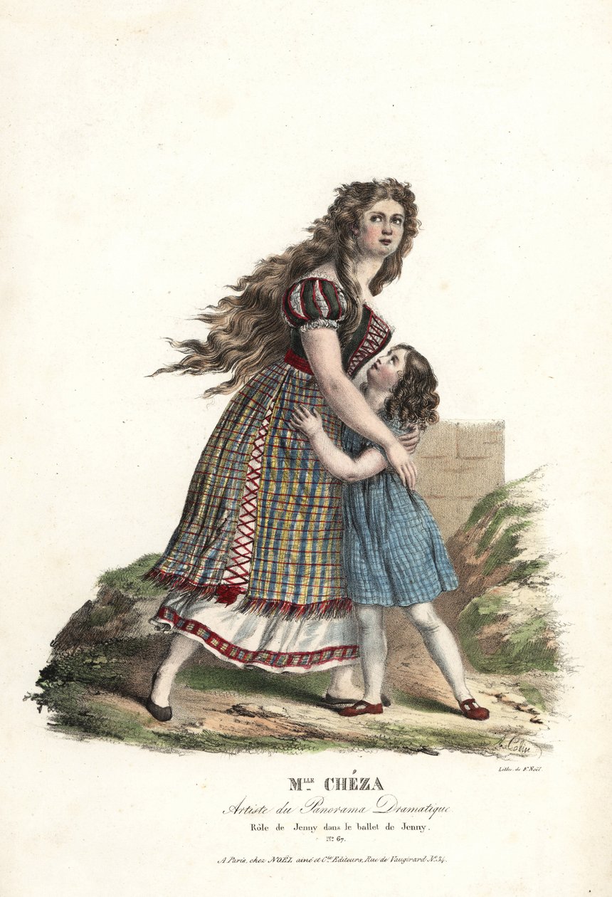 Ballerina Miss Marie Cheza som Jenny i ballet-pantomimen Jenny af Jean-Louis Aumer, Panorama Dramatique af Alexandre Marie Colin