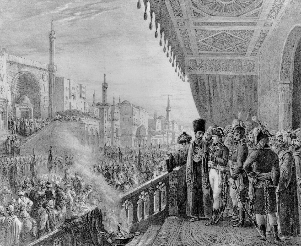 Fejring af Muhammeds fest, i Kairo, 6 Fructidor år VI (23. august 1798) indgraveret af Charles Etienne Pierre Motte (1785-1836) af Alexandre Marie Colin