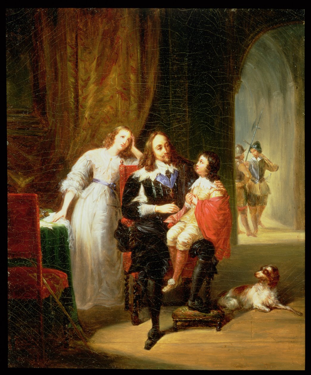 Charles I (1600-49) afventer retssag, prins Henrik (1640-60) satte sig på sit skød af Alexandre Marie Colin