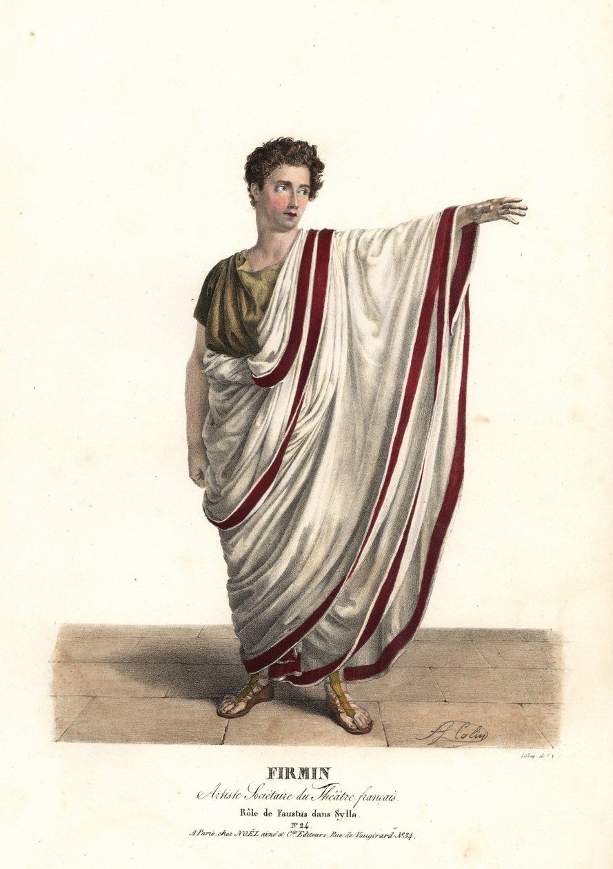 Jean-Baptiste Firmin som Faustus i tragedien Sylla af Victor Joseph Etienne de Jouy, Theatre Francais af Alexandre Marie Colin