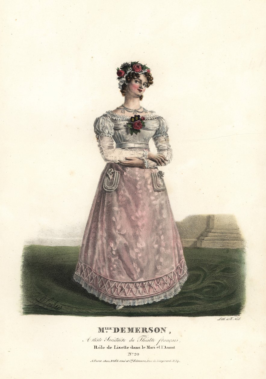 Miss Anne Demerson som Liselle i The Husband and the Lover af Jean-Claude Vial, Theatre Francais af Alexandre Marie Colin