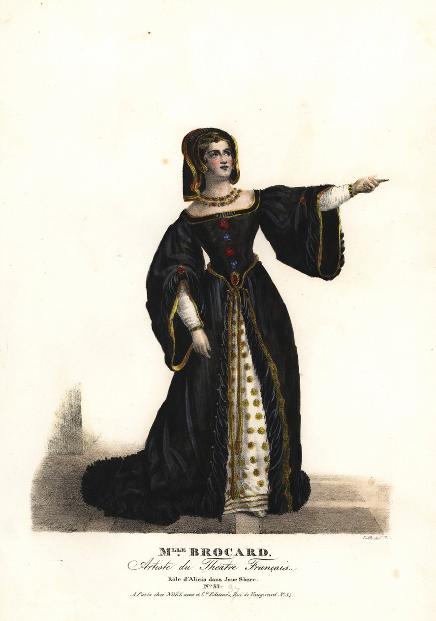 Miss Suzanne Brocard som Alicia i Jane Shore (Richard III og Jeanne Shore) af Nepumucene Lemercier, Theatre Français af Alexandre Marie Colin